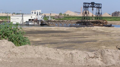 A dredge at a sand and gravel mine