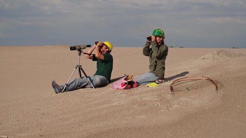 Joel Jorgensen and Lauren Dinan on the job